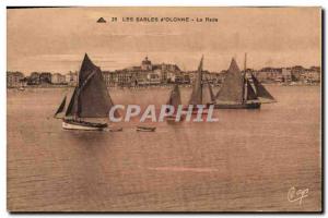 Old Postcard The fishing boat Sables d & # 39Olonne The bay