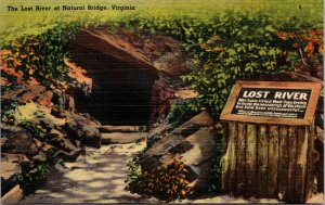 Vtg 1930's Lost River at Natural Bridge Virginia VA State Park Linen Postcard