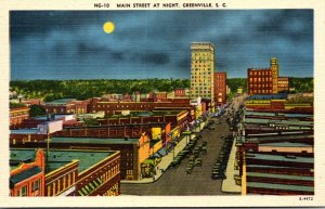 South Carolina Greenville Main Street At Night