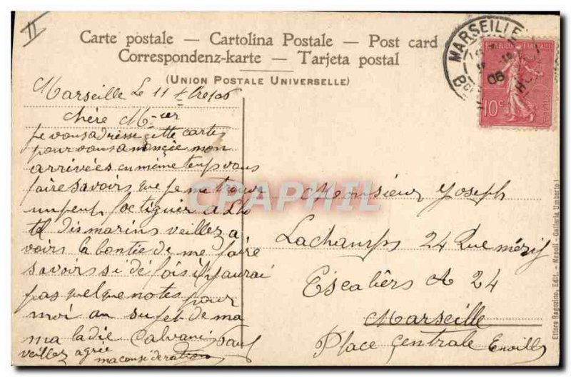 Old Postcard Volcan Napoli L & # 39eruzione del Vesuvio Aprile 1906