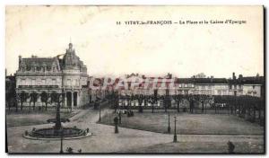 Old Postcard Bank Vitry le Francois Place and Caisse d & # 39Epargne