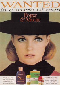 Potter & Moore Beauty Products Spanish Hat 1960s Poster Postcard
