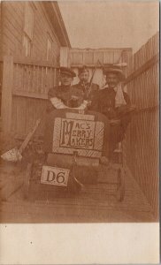 Mac's Merry Makers Three Men Soldier Bagpipes Dress as Woman RPPC Postcard G93