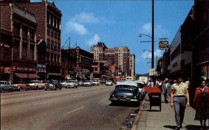 Gary Indiana IN Classic 1950s Cars Street Scene Vintage Postcard