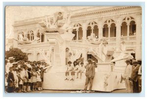 Early Caibarien Parade Scene Cuba Real Photo RPPC Postcard (H17)