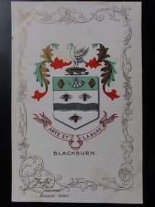 Lancashire: BLACKBURN - Heraldic Coat of Arms c1905 - Pub by Ja-Ja