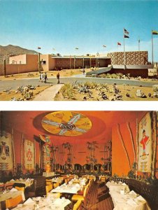 2~Postcards AZ Arizona  CAREFREE INTERNATIONAL RESTAURANT & Interior ROADSIDE