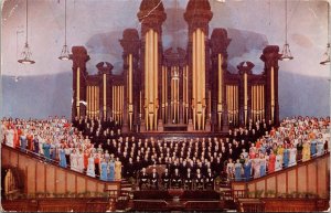 Mormon Tabernacle Choir Organ Temple Square Salt Lake City Utah UT Postcard WOB 