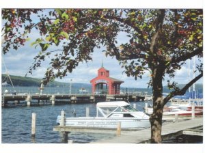 Seneca Lake Pier House And Harbor, Watkins Glen, New York, Chrome Postcard