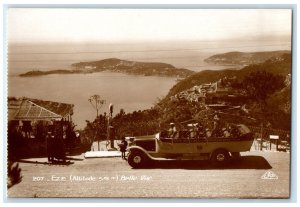 c1940's Long Car River View Bellevue Eze France Vintage RPPC Photo Postcard