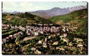Old Postcard Amelie Les Bains Pearl of the Pyrenees General View and Fort