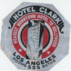 1940's Art Deco Motel Clark Los Angeles CA Sticker Label EVN2