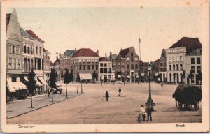 Netherlands Deventer Brink Vintage Postcard 09.33