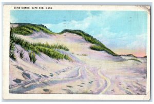 1936 Sand Dunes Grass Cape Cod Massachusetts MA Vintage Antique Posted Postcard