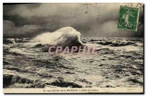 Old Postcard Les Cotes Channel Wave Effect