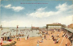 Wilson Avenue Bathing Beach Chicago Illinois IL pm 1910 Postcard