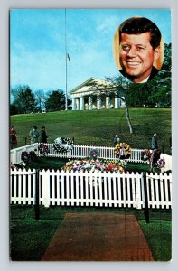 John F. Kennedy Gravesite View Arlington Cemetery Virginia Vintage Posted 1964