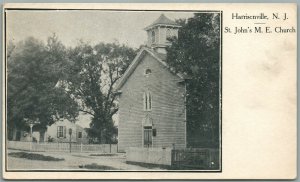 HARRISCNVILLE ST.JOHN M.E. CHURCH ANTIQUE POSTCARD