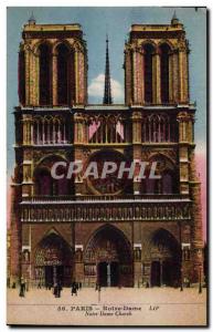 Paris - 4 - Notre Dame - Old Postcard