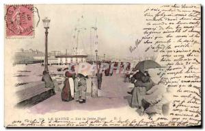 Old Postcard Le Havre On the North Jetee