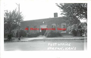 KS, Horton, Kansas, RPPC, Post Office Building, Entrance View, Photo