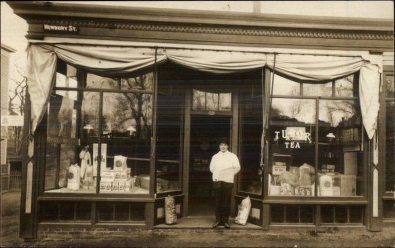 205 Newbury St. Store Shop Keeper c1910 Real Photo Postcard BOSTON on Back