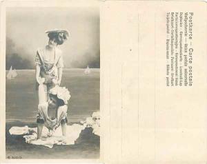 Two Women in Early Swim Wear, RPPC