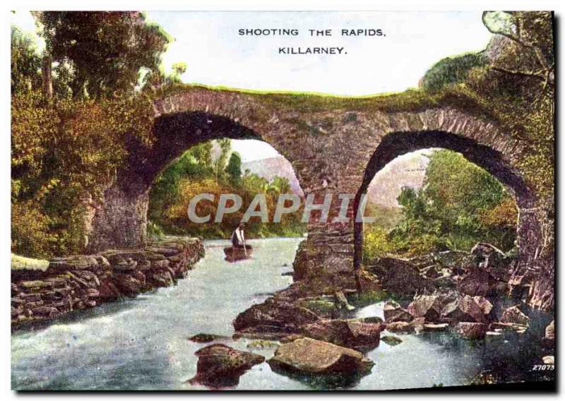 Postcard Old Shooting the Rapids Killarney
