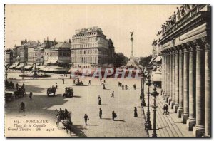 Bordeaux Old Postcard Place de la Comedie Grand Theater