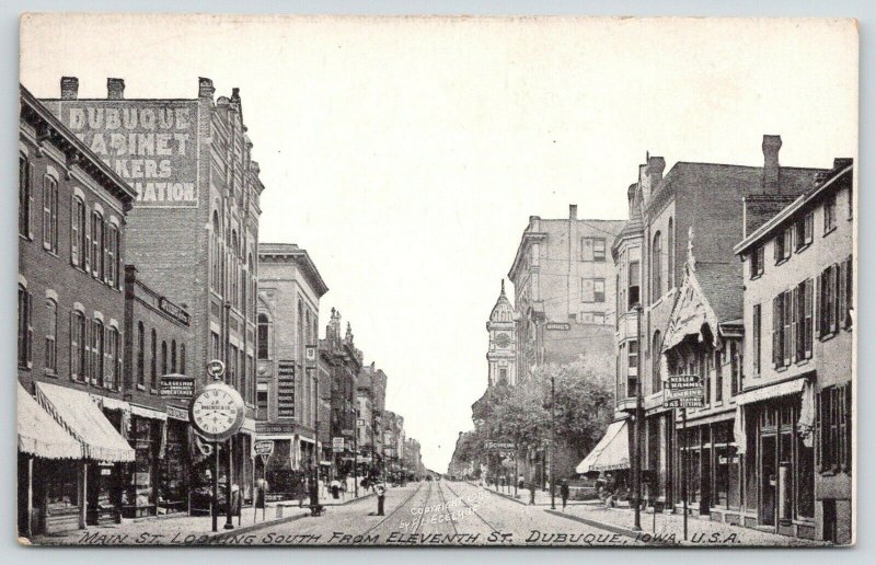 Dubuque IA~Nesler & Hammell~Big Street Clock~Embalmer & Undertaker~Cabinets 1910 