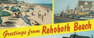 Postcard - Triple Greetings From Rehoboth Beach Delaware Multi View Posted 1965