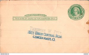 US Postal stationery 1c Theodore Pyle Cincinnati