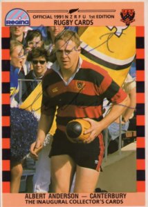 Albert Anderson Canterbury Team Rugby 1991 Hand Signed Card Photo