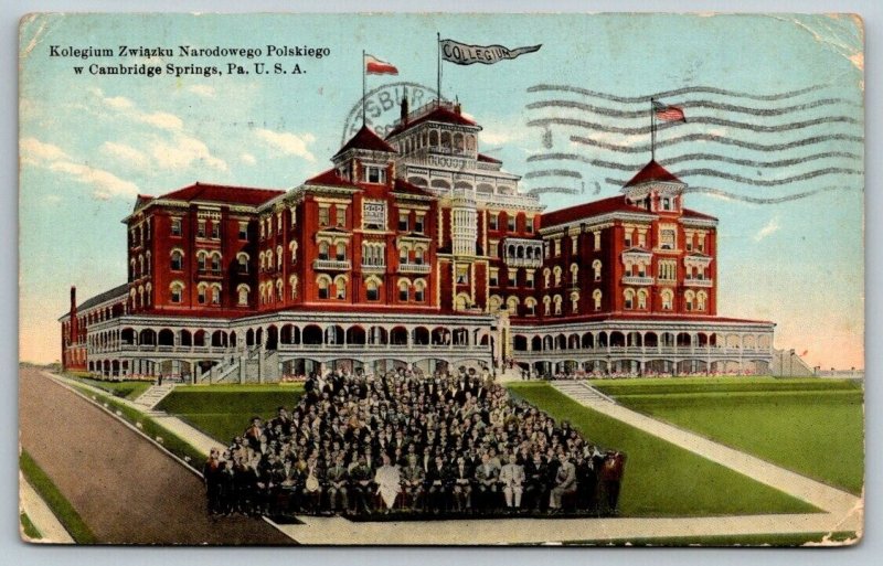 Cambridge Springs  Pennsylvania  Polish College  Postcard