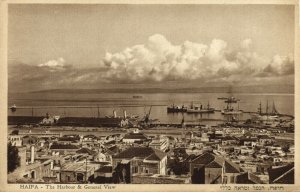 israel palestine, HAIFA, Harbour & General View (1930s) Eliahu Bros. Postcard