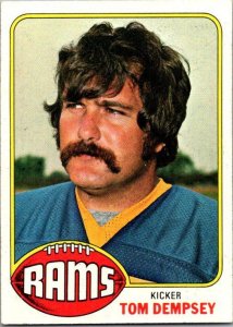 1976 Topps Football Card Tom Dempsey Los Angeles Rams sk4645