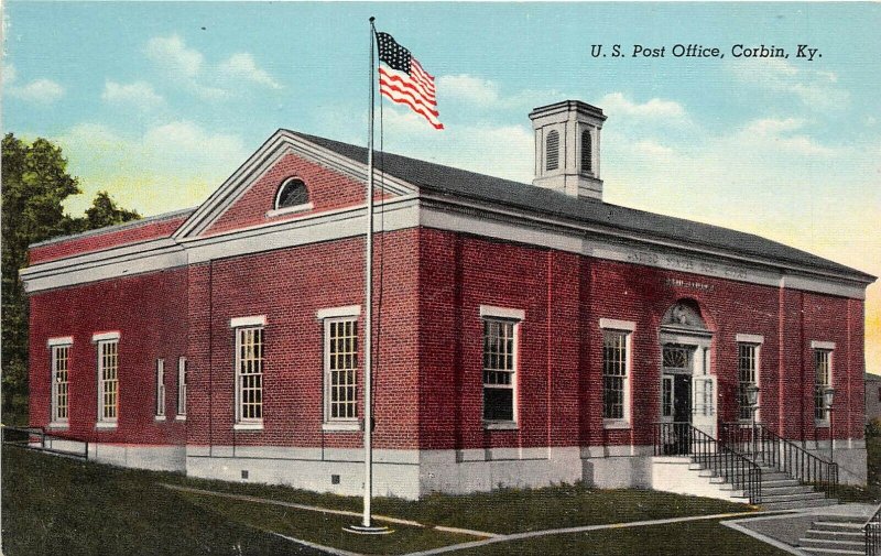 Corbin Kentucky 1940s Postcard US Post Office