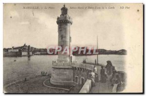 Old Postcard Marseille Lighthouse & St. Mary Our Lady of the Guard