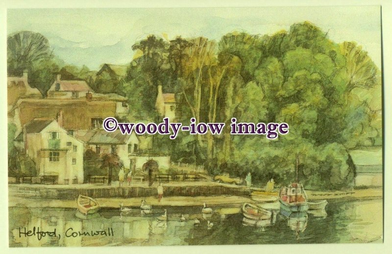 DS030 - Cornwall - Helford Village & Harbour, Artist - David Skipp - Postcard