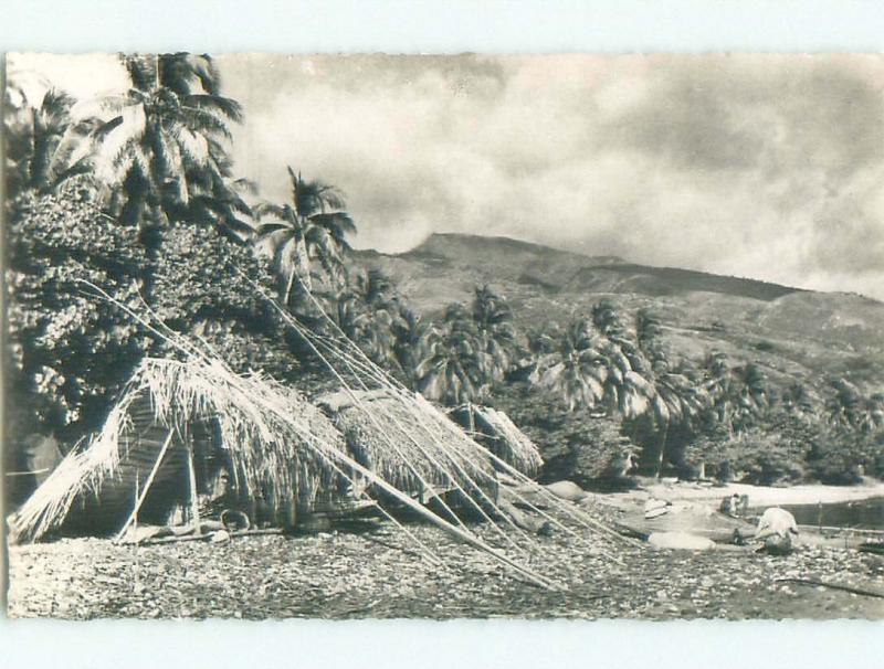 old rppc BOXES OF FISHERMEN Country Of Tahiti i1811