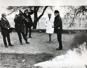 Spike Milligan Burning A Fur Coat For WWF 1970 Press Photo