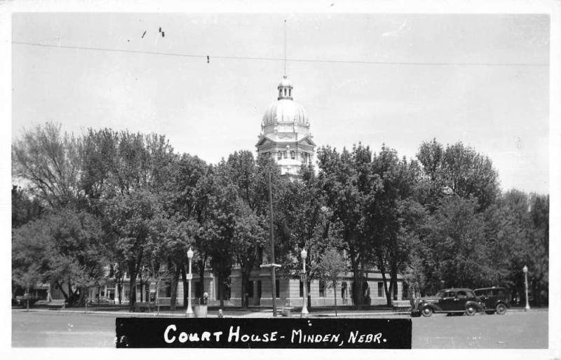 Minden Nebraska Court House Exterior Real Photo Antique Postcard K18745