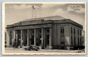 Corry Pennsylvania~US Post Office~Flag~Automobile~Columns~Beaux-Arts~1941 PC