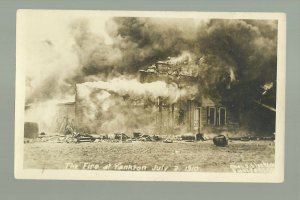 Yankton SOUTH DAKOTA RPPC 1910 FIRE Disaster MAIN STREET nr Vermillion Irene