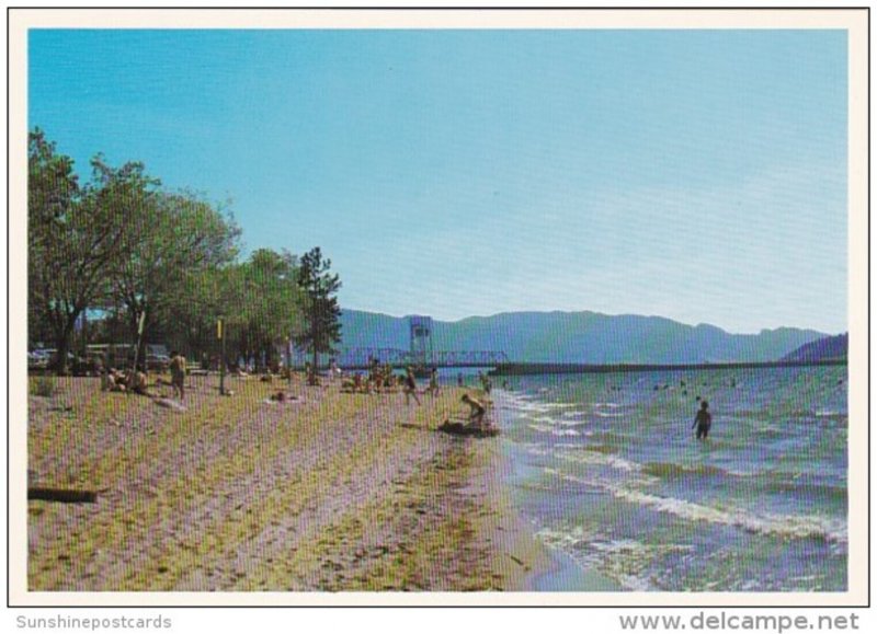 Canada British Columbia Kelowna Okanagan Lake Beach Scene