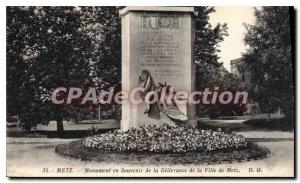 Old Postcard Metz Monument In Remembrance Of Deliverance From The City Of Metz