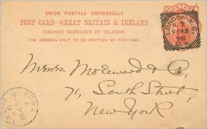 Entier Postal Stationery Postal Great Britain Great Britain 1896 London to Ne...