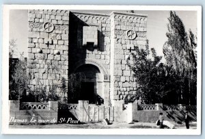 Syria Damas Postcard RPPC Photo Le Mur De St. Paul c1910's Antique Unposted