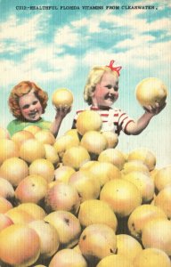 Vintage Postcard 1959 Beautiful Florida Vitamins From Clearwater Fruits Florida