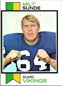 1973 Topps Football Card Milt Sunde Minnesota Vikings sk2619